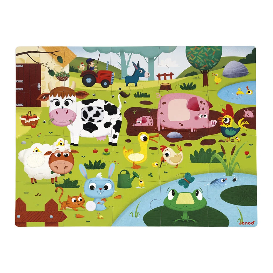 janod voelpuzzel boederijdieren 20 stukjes